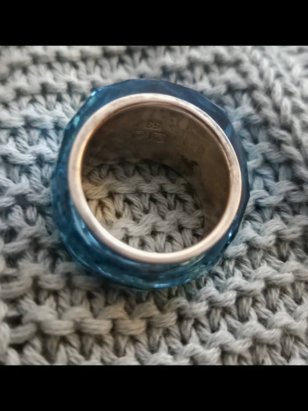 Blue Swarovski Nirvana Cocktail Ring Size 58/8 - Picture 7 of 7